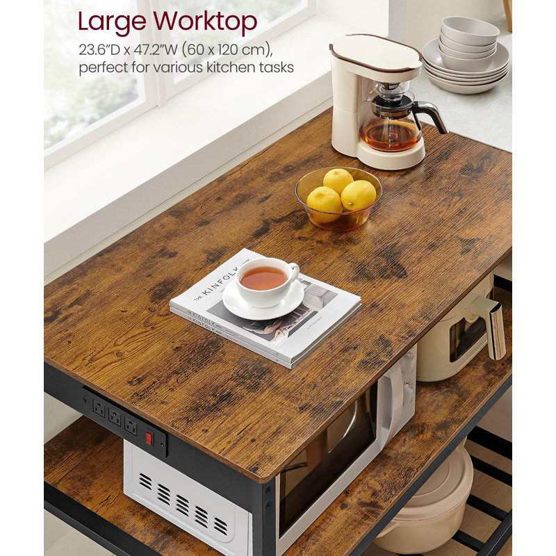 17 Stories Kitchen Island with 3 Shelves, 47.2 Inches Width 17 Stories Kitchen Island with 3 Shelves, 47.2 Inches Width